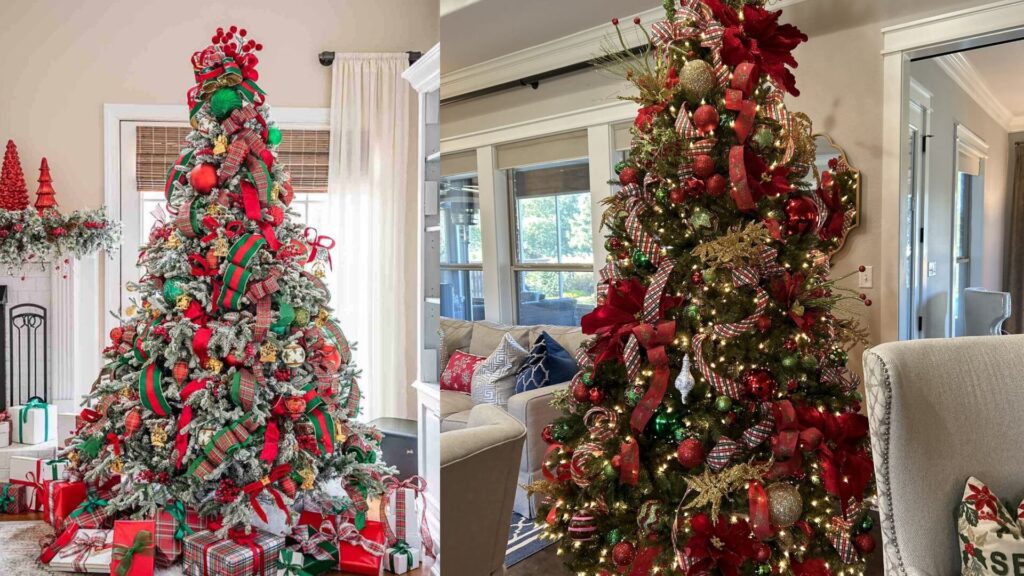 This style celebrates timeless Christmas tradition: bold saturated reds, evergreen tones, and warm gold. It's joyful, familiar, and instantly festive.