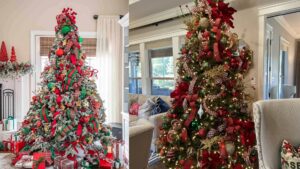 This style celebrates timeless Christmas tradition: bold saturated reds, evergreen tones, and warm gold. It's joyful, familiar, and instantly festive.