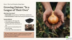 Sow onion seeds into plug trays filled with all-purpose potting mix, topped with a fine, sieved layer. This creates a smooth surface for small seeds.